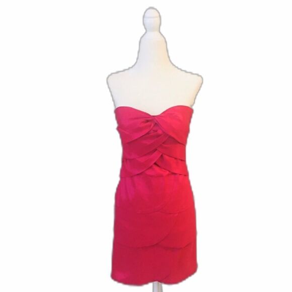 Pink Layered Cocktail Dress - Picture 8 of 9